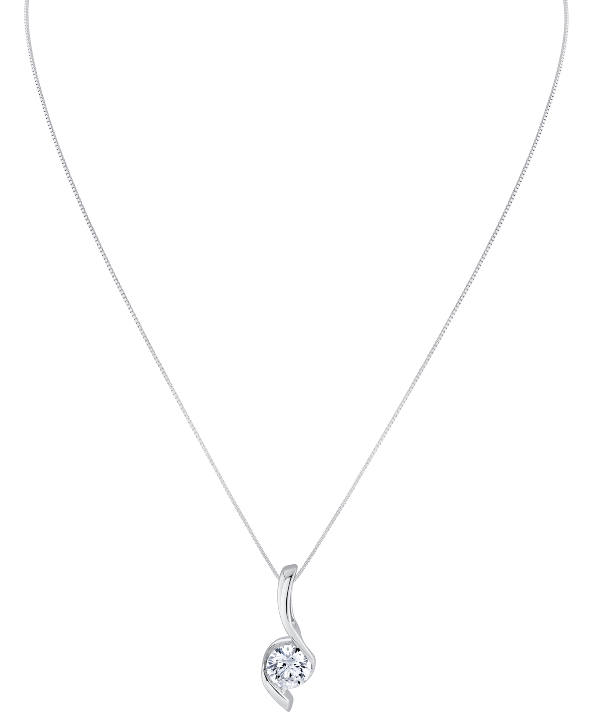 Sirena Lab Grown Diamond Signature Pendant Necklace (1 Ct. T.w.) In 14k White Gold (also In 14k Yellow Gold In Metallic
