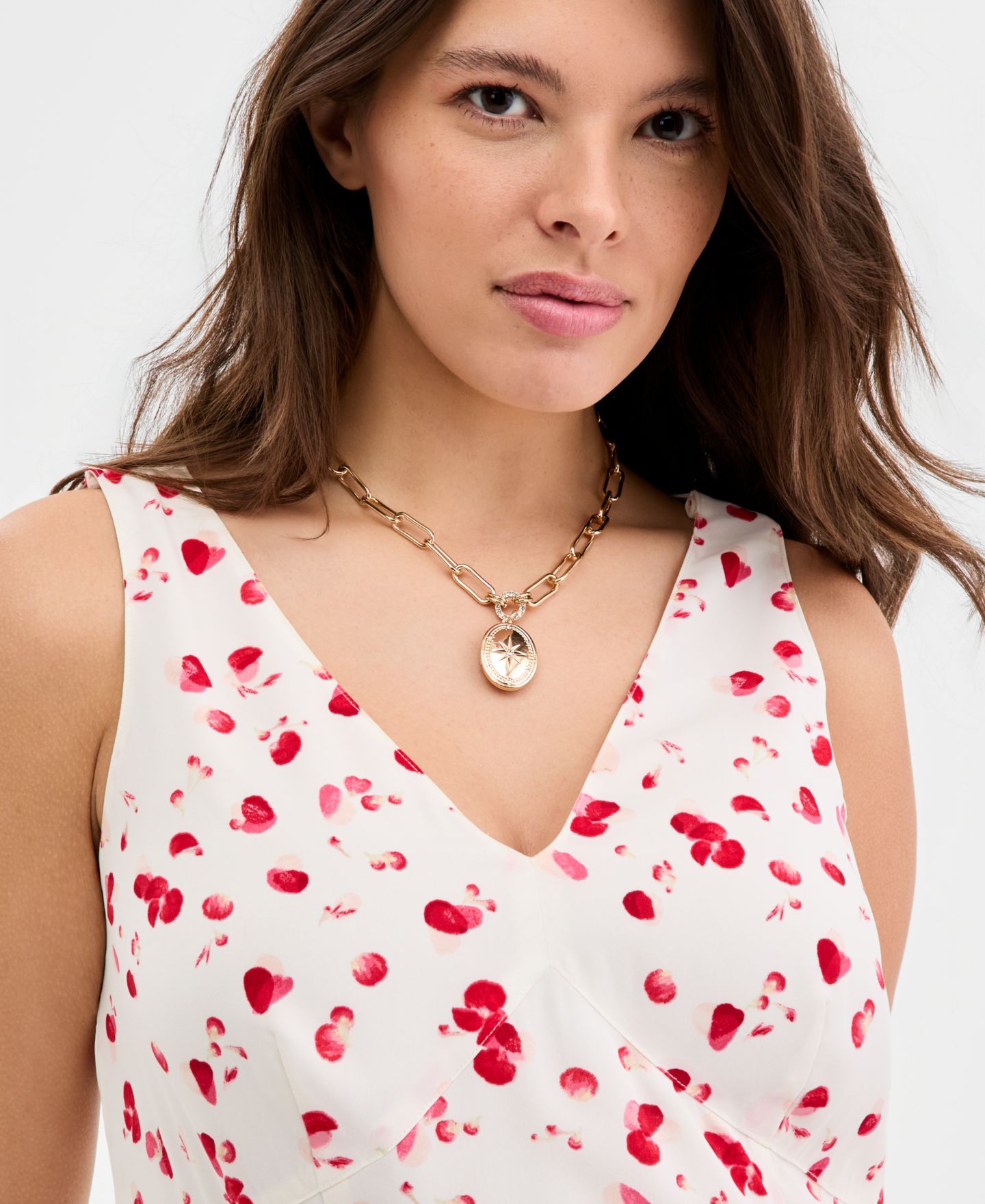Женское платье On 34th Soft Petal Print Embellished Slip, цвет: Зимняя слоновая кость комбинированный — фото 3