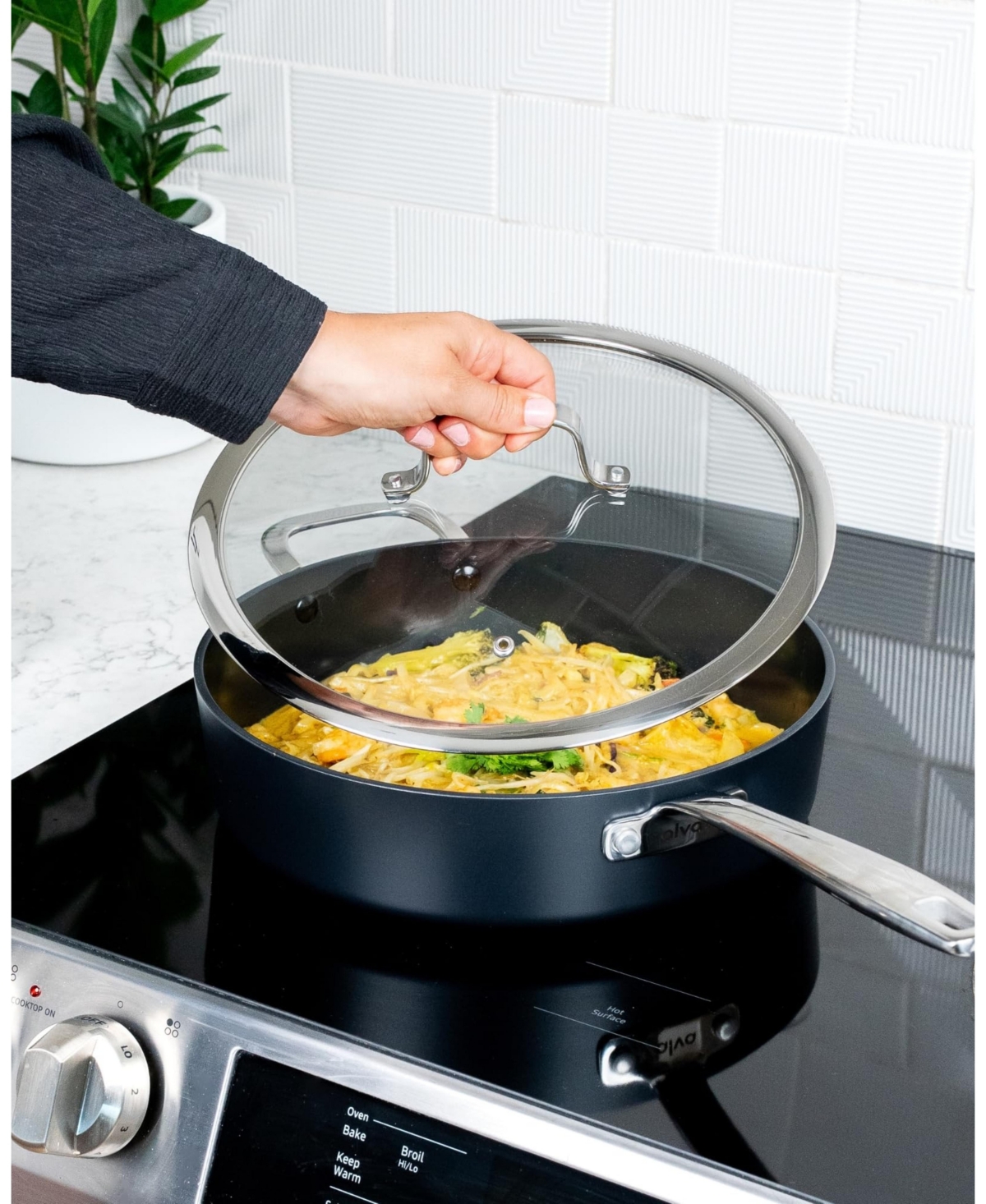 Alva Maestro Nonstick Stainless Steel Frying Pans with Lid