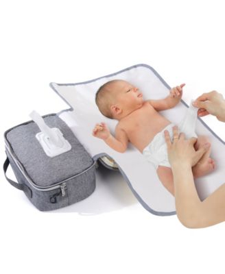 Portable Diaper Bag with Changing Pad, Waterproof Travel Baby Bag