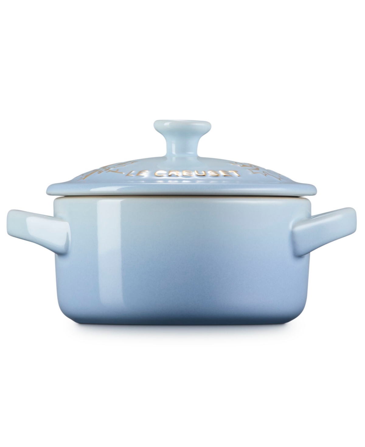 Le Creuset Stoneware Holly Collection 8 Oz. Mini Cocotte In Blue