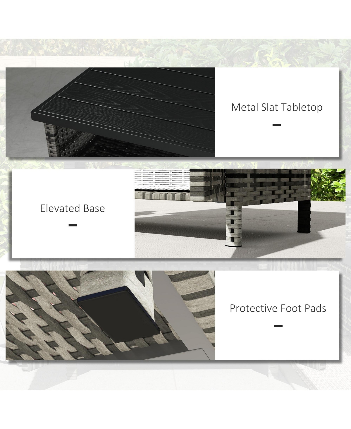 Outsunny Wicker Storage Cabinet, Outdoor Buffet Cabinet, Dark