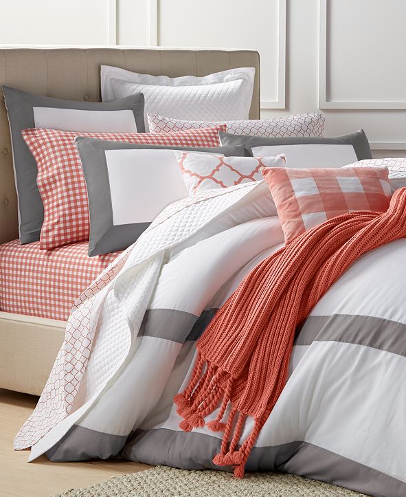 Charter Club Colorblock Full/Queen Duvet Cover Set, Created for Macy's