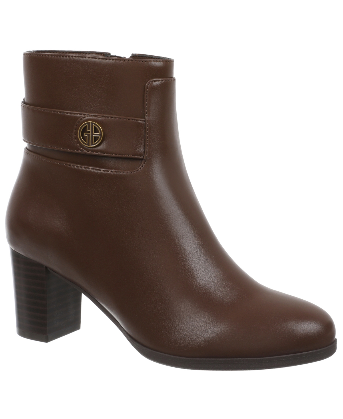 Giani Bernini Women's Artta Round Toe Booties, Macy's Exclusive In Brown