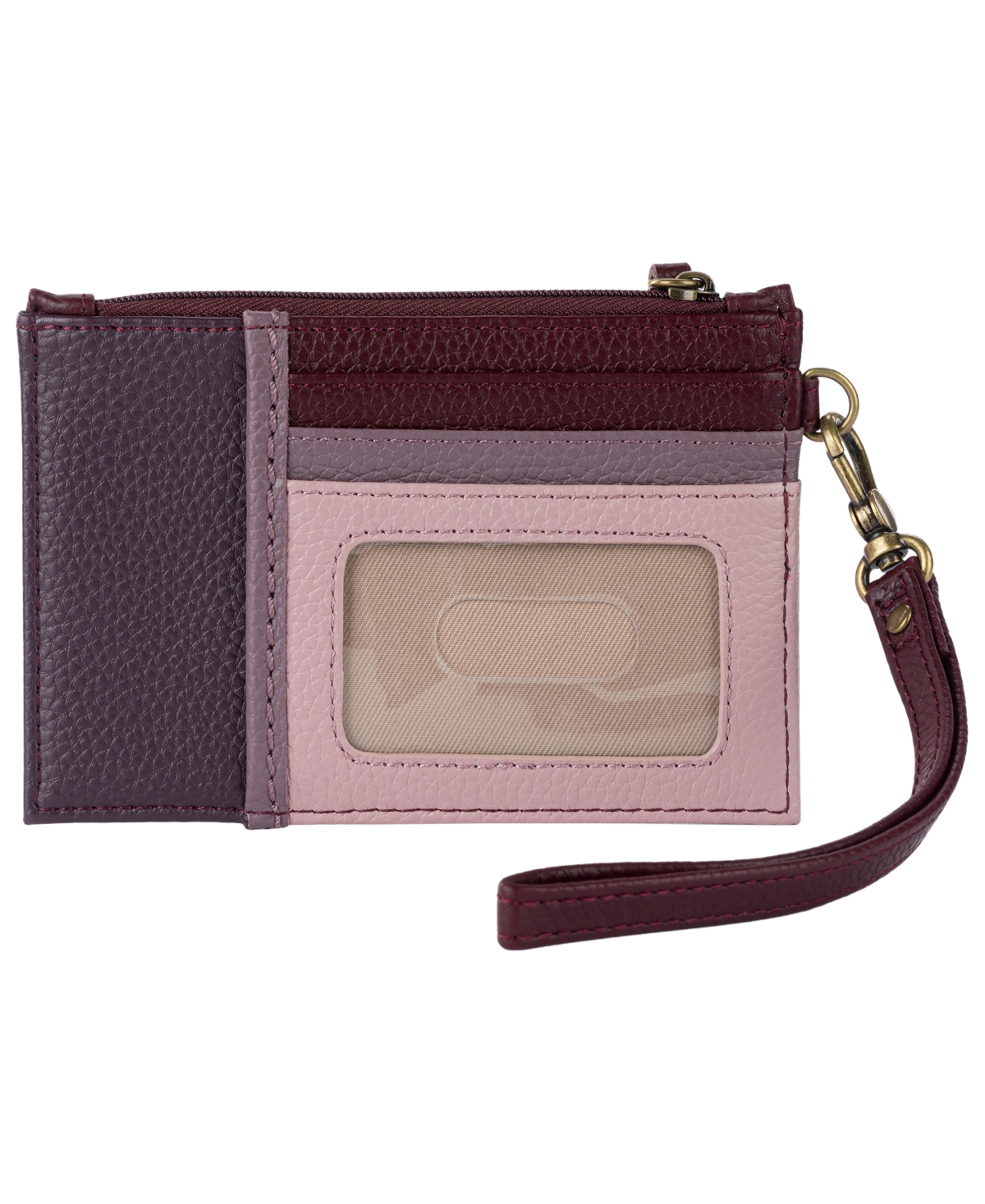 The Sak Card Case Zipper Wallet In Burgundy
