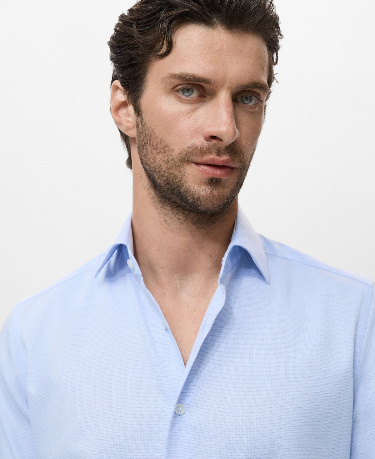 Mango Men's Slim-fit Cotton Shirt In Blue