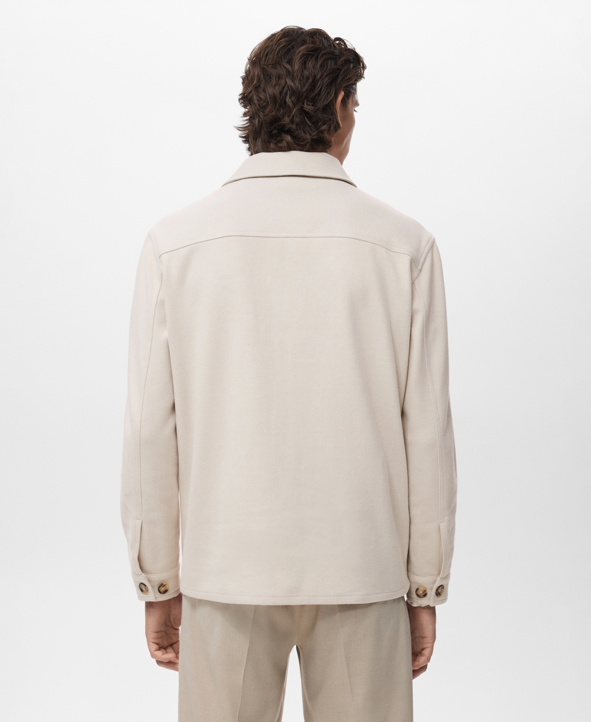 Mango Regular Fit Flannel Overshirt In Neutral