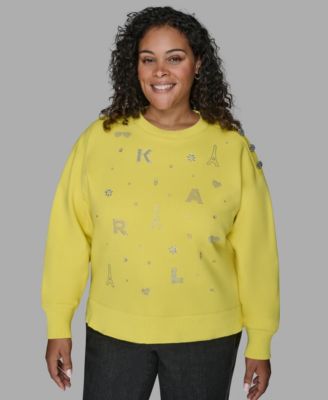 KARL LAGERFELD PARIS - Plus Size Knit Long-Sleeve Sweater