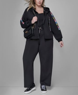 KARL LAGERFELD PARIS - Plus Size Straight Side Logo Pants