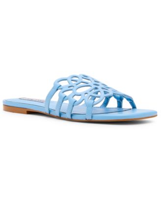 Women's Lotus Slide Square-Toe Flat Sandals