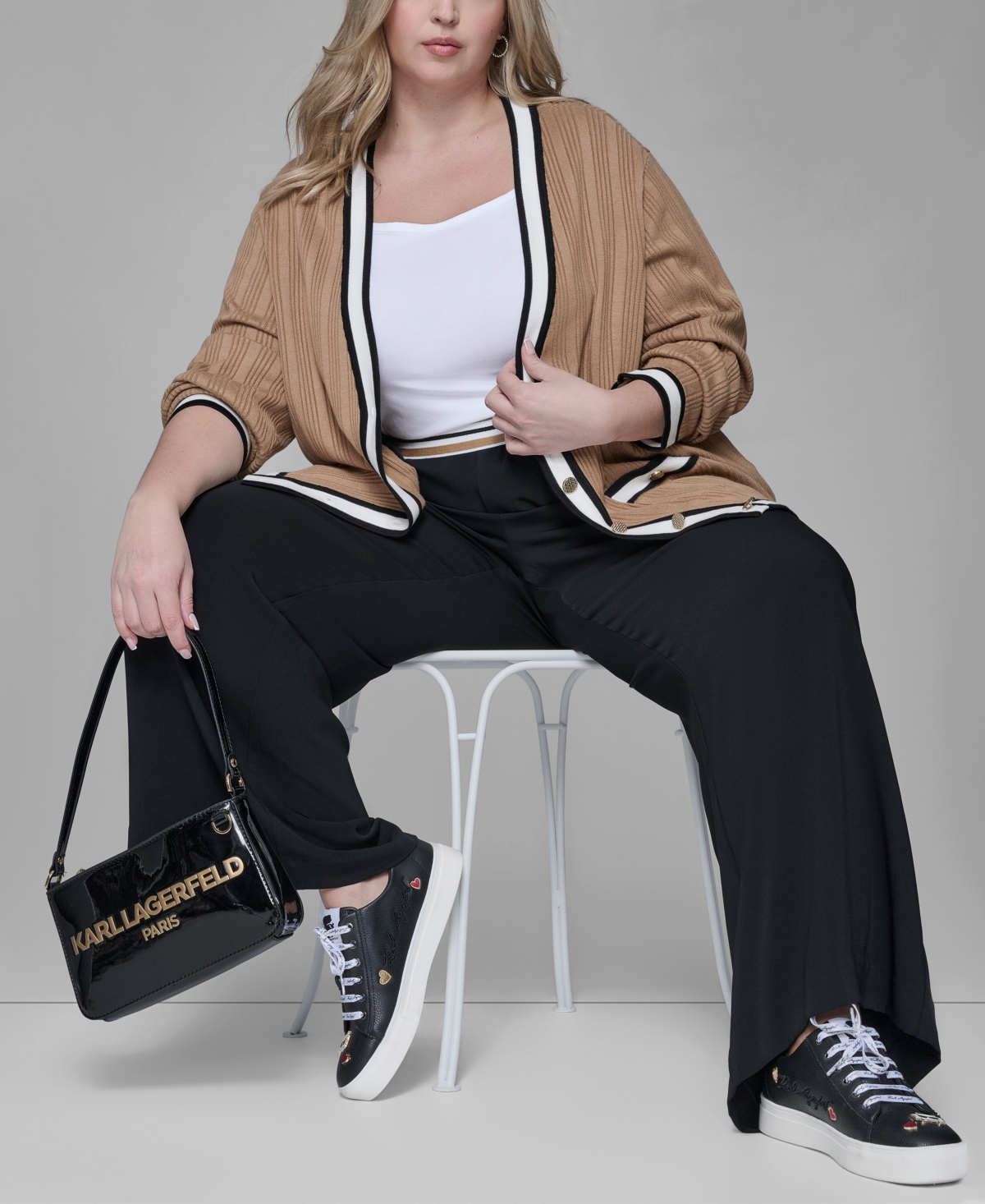 Karl Lagerfeld Paris Plus Wide Leg Pants