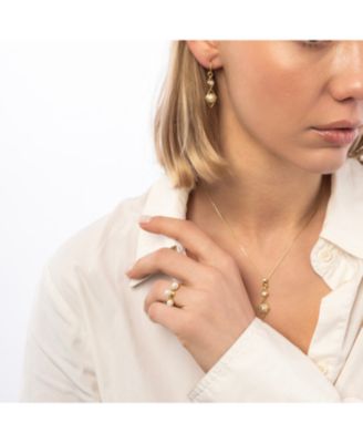 Sterling Rhombus 3D Pearl Necklace