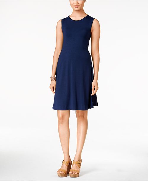 Style & Co Petite Sleeveless Swing Dress, Created for Macy & Reviews ...