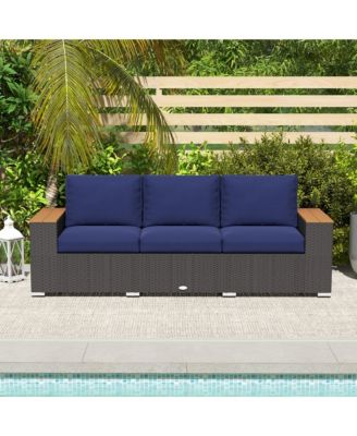 3-Seater Outdoor Sofa w/ Thick Cushions, Patio Couch,