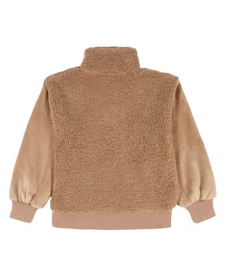 Girls' 7-16 Boucle Stand Collar Zip-Front Jacket