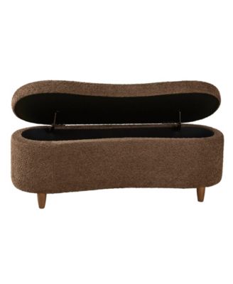 Bailey 48"W Boucl&eacute; Flip Top Storage Bench