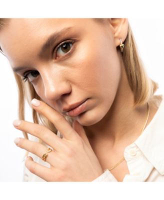 Sterling Silver Pave Jewelled Safety Pin Ring