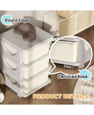 22.25&amp;#x22; 3 Tier Kids Storage Unit Dresser Tower
