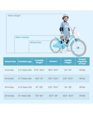 Kids Bike with Basket, Adjustable Seat & Training Wheels