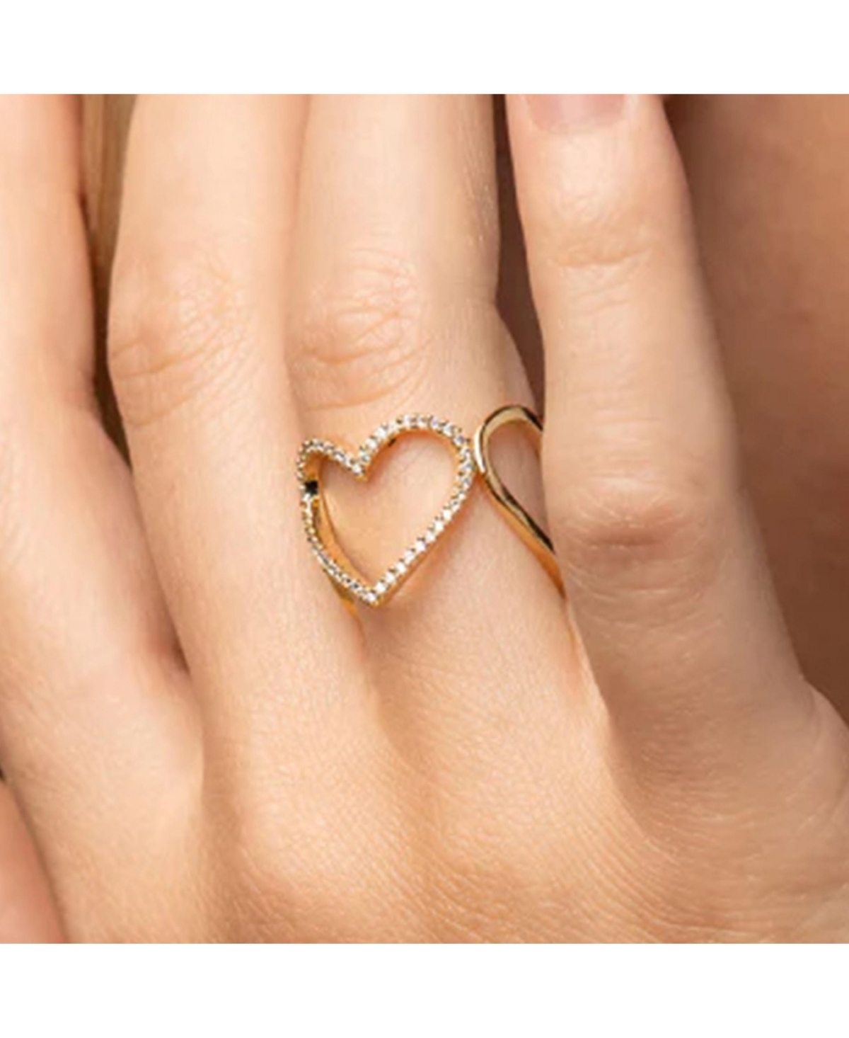 Mae Triple Heart Statement Adjustable Ring