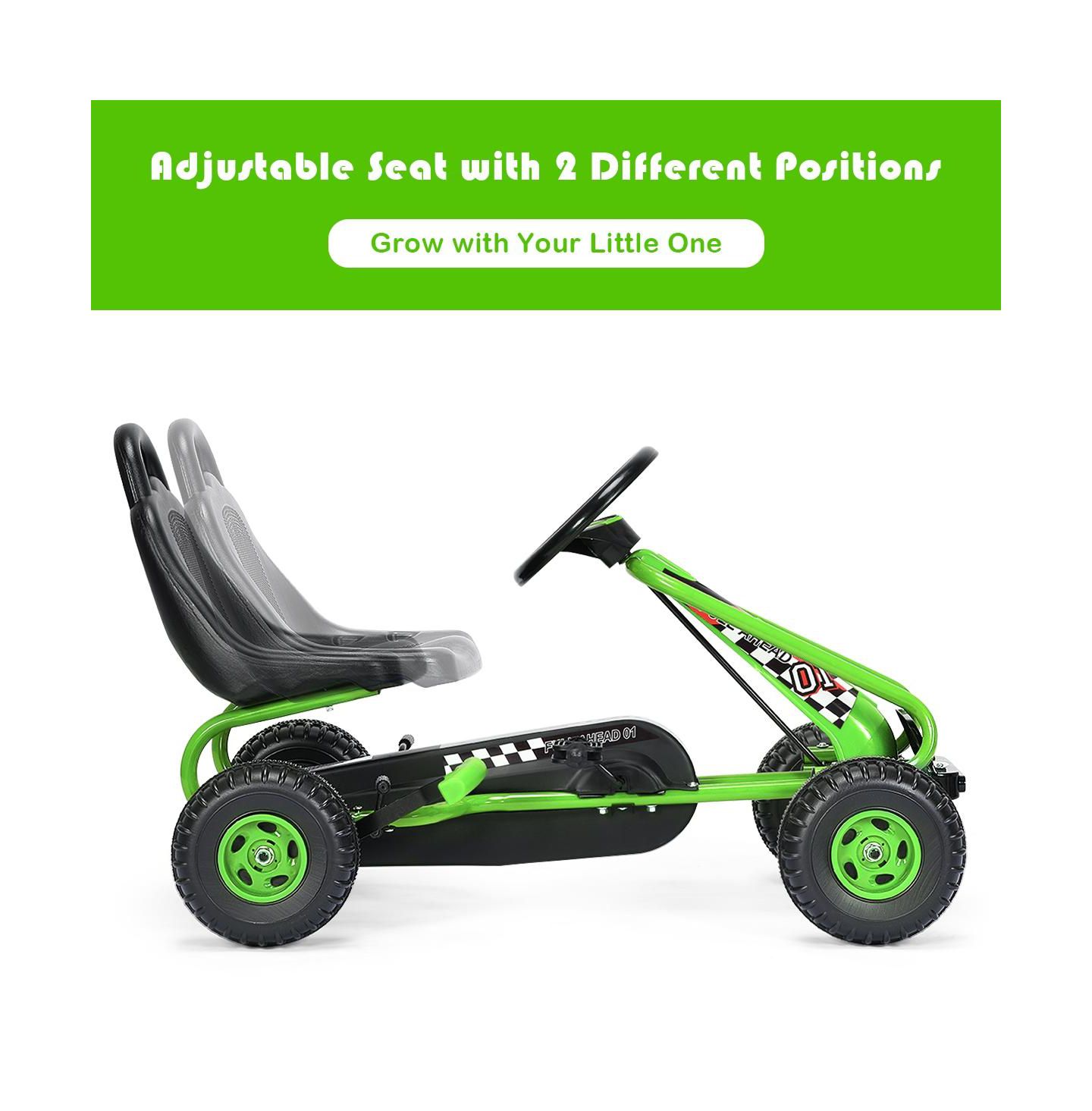 Детская игрушка SUGIFT Pedal-Powered Ride-On Car with Adjustable Seat, 66-lb. Capacity, Ages 3-6, цвет: Зелёный — фото 7