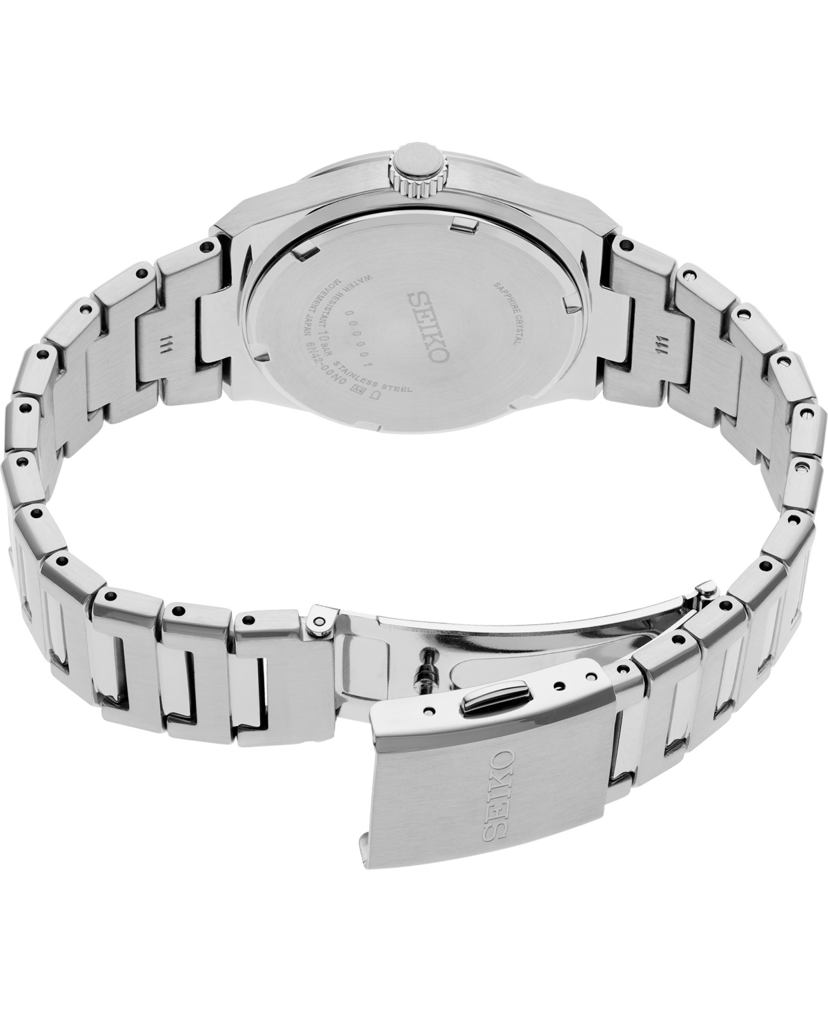 Seiko Women's Diamonds Silver Stainless Steel Bracelet Watch, 34mm