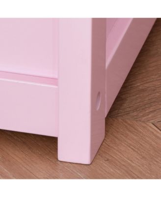 2-in-1 Wooden Toy Box Kids Seat Bench Storage Chest w/ Pneumatic Rod