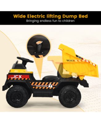 12V Battery Kids Ride On Dump Truck with Electric Bucket and Dump Bed