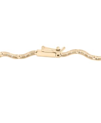 Diamond Wavy Tennis Bracelet (1 ct. tw) in 14k White Gold or 14k Yellow Gold, Exclusively at Macy's