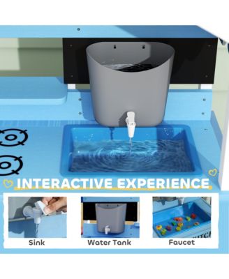 Mud Kitchen for Kids, Outdoor Play Kitchen w/ Sink, Faucet, Water k