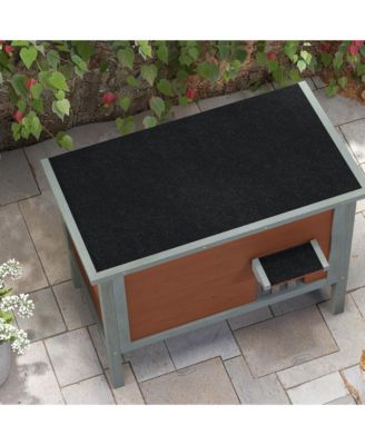 Outdoor Cat House, Wooden Feral Cat House W/ Removable Floor,