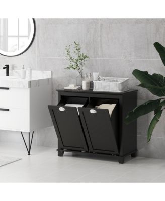 Tilt-Out Laundry Sorter Bathroom Cabinet,
