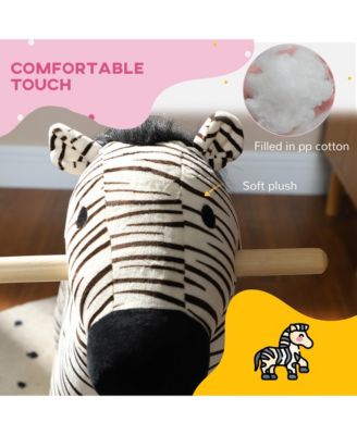 Kids Rocking Horse, Zebra Shaped Ride on Horse with Realistic Sound