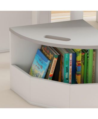 5 Piece Kids Table and Chairs Set with Storage for Activities, Gray