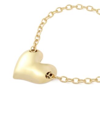 Gold Heart Pendant Statement Necklace