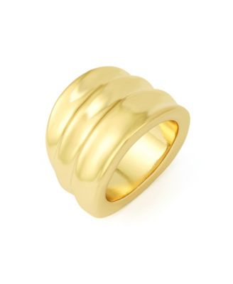 Gold Vintage Ridge Statement Band Ring
