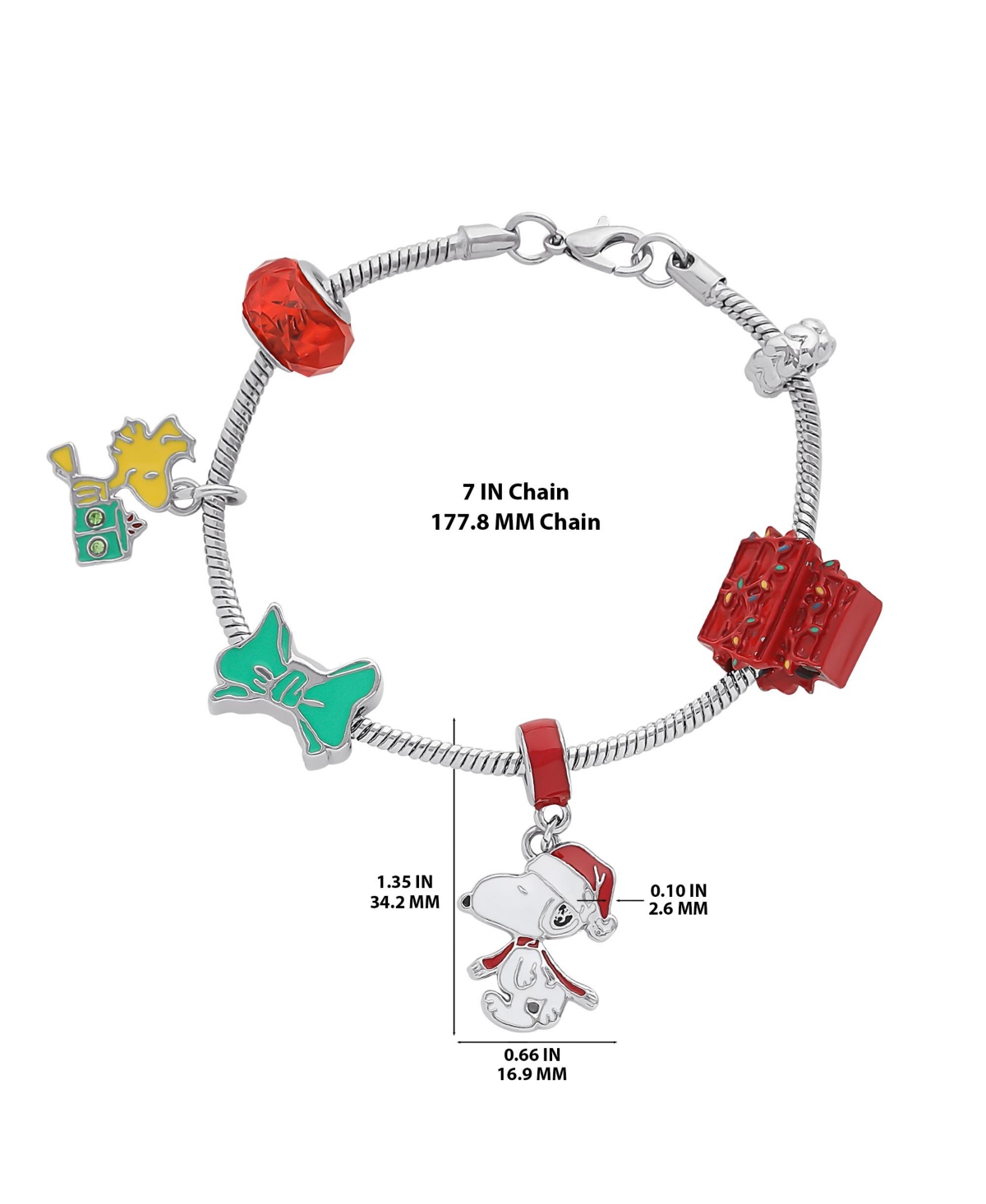 Peanuts Snoopy & Woodstock Slide Charm Bracelet