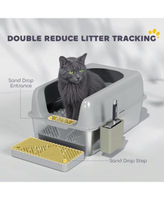 Stainless Steel Litter Box with High Sided for Anti-Urine Leakage