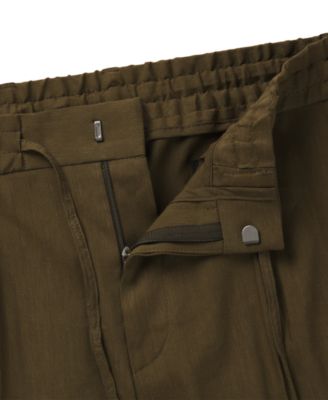Men's Linen Blend Tapered-Fit Tailored Trousers
