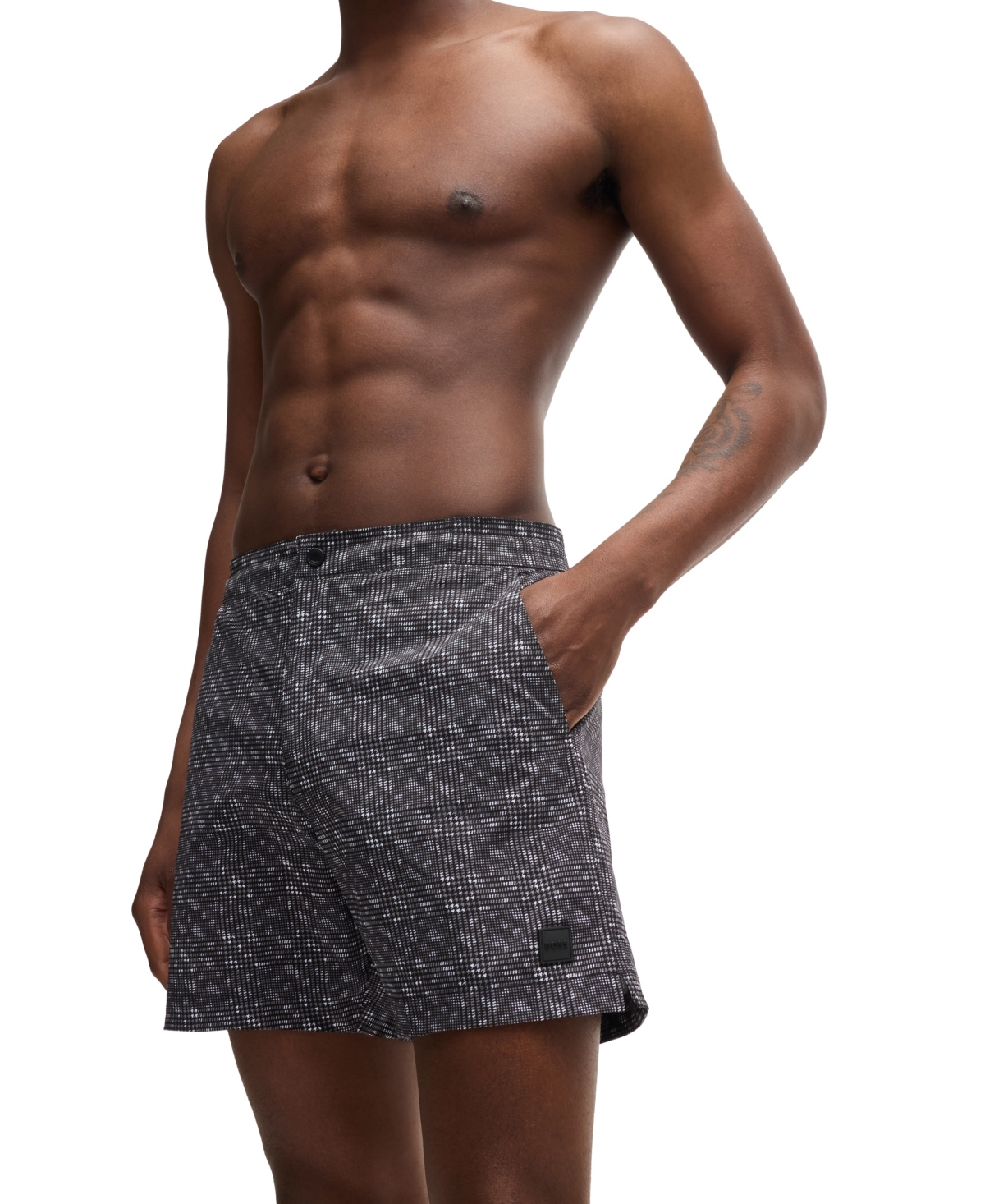 Hugo Boss Boss By  Men's Quick-dry Monogram Swim Shorts In Multi