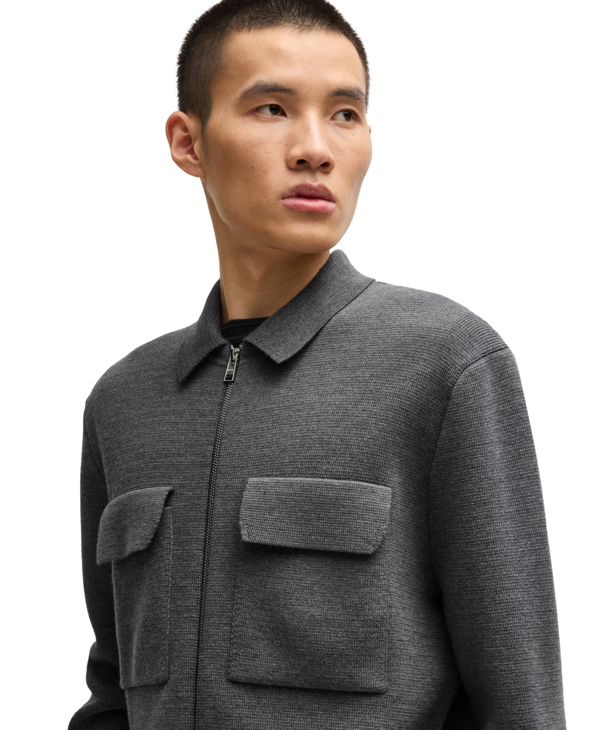 Boss by Hugo Men's Virgin Wool Zip-Up Regular-Fit Jacket