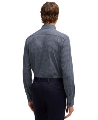 Men's Printed Slim-Fit Performance-Stretch Shirt