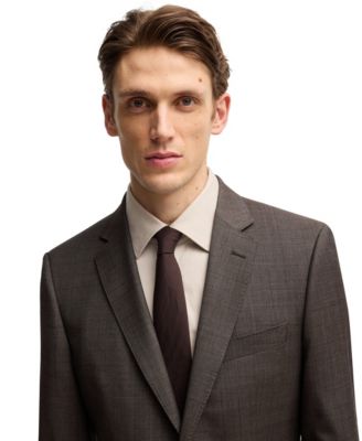 Men's Micro-Patterned Stretch Virgin Wool Slim-Fit Suit