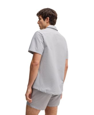 Men's Seersucker Fabric Regular-Fit Shirt