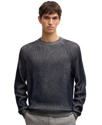 Hugo Boss - Men's Striped Knit Cotton-Linen Sweater