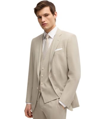 Men's Patterned Stretch Wool Slim-Fit Three-Piece Suit