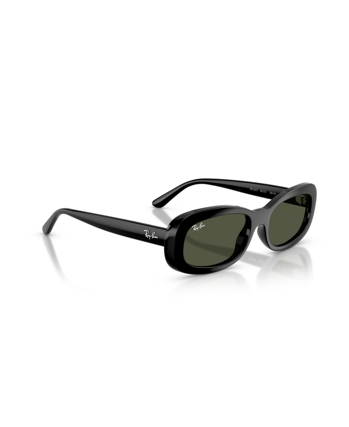 Ray Ban Women's Oval Sunglasses, Rb2221 In Black