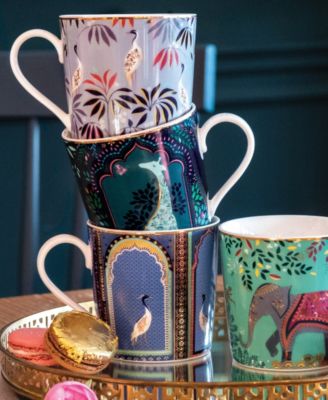 Sara Miller India Assorted Mugs, Set of 4