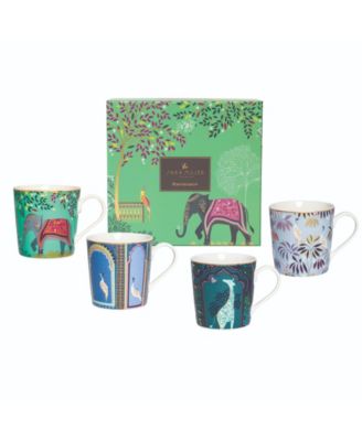 Sara Miller India Assorted Mugs, Set of 4