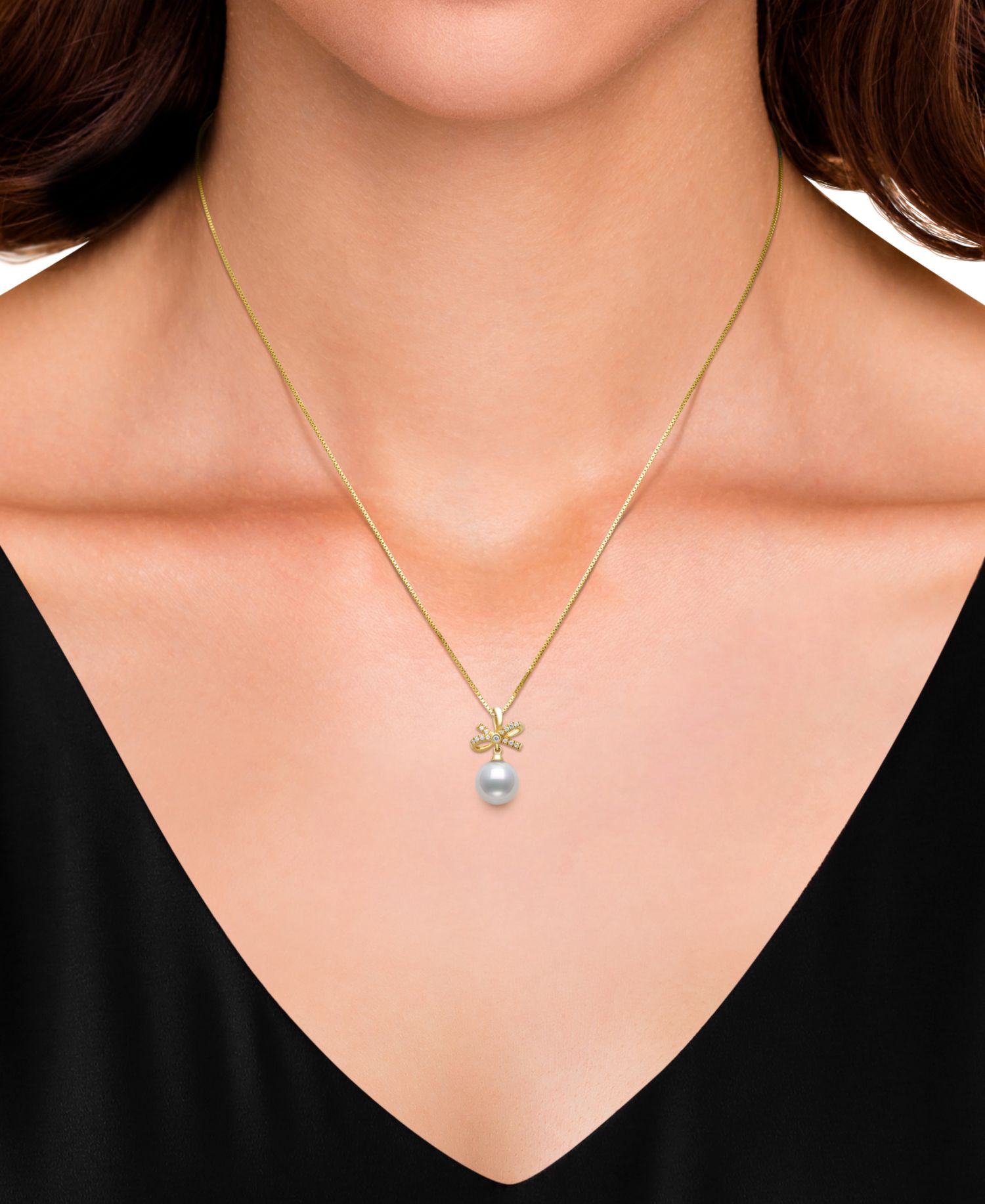 Freshwater Pearl (7-8mm) and Cubic Zirconia Jewelry Set in Gold Over Silver